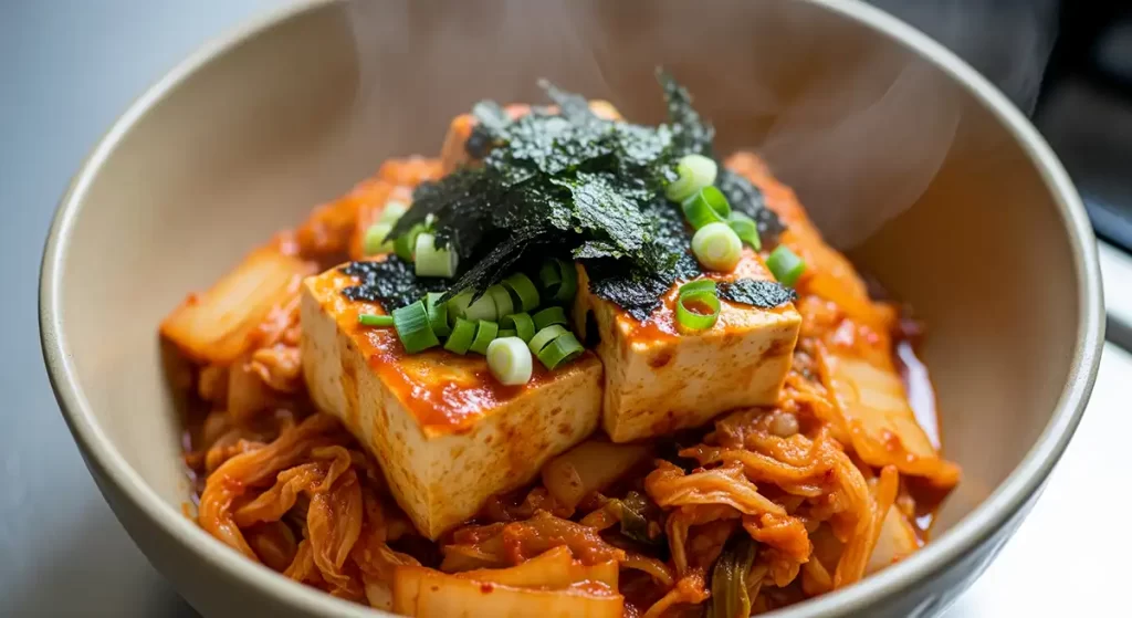 豆腐とキムチの発酵うま辛レンジ蒸し
