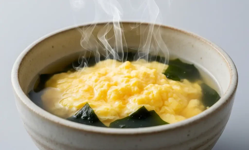 ふわふわ卵とワカメのあっさりレンジスープ