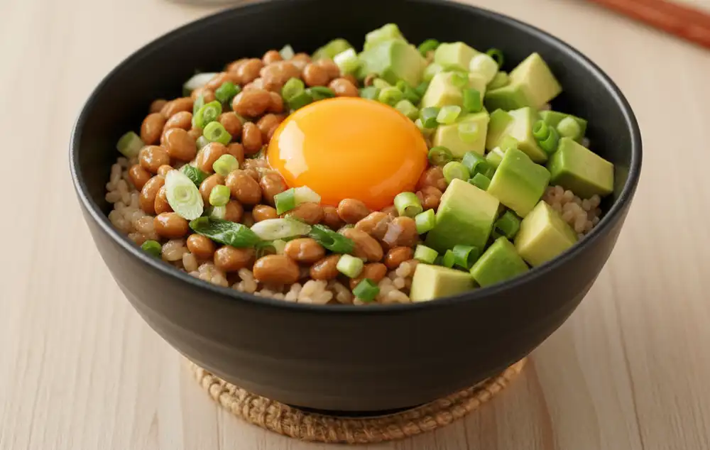 アボカドと納豆のねばねば玄米丼