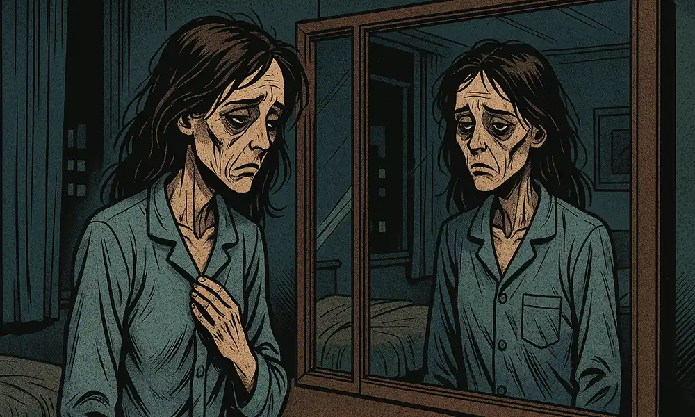 苦労してダイエットしてみたが、痩せすぎて生気を失いかけている若い女性