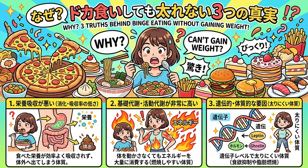 ドカ食いしても太れない3つの真実