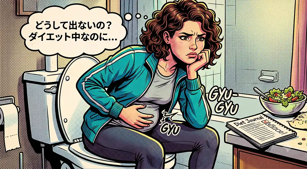 ダイエット中の便秘に悩む女性