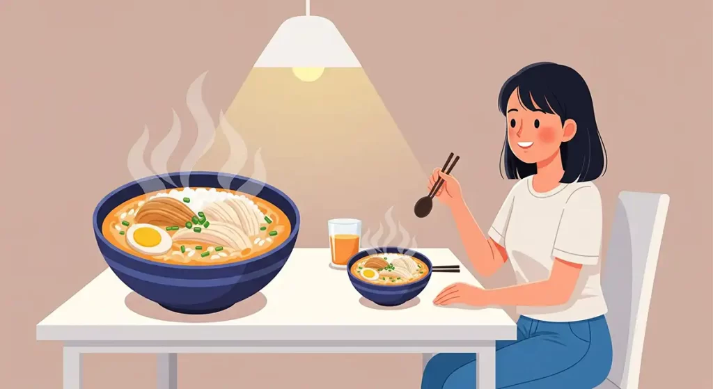 食卓の上に置かれたコンビニダイエット夜食